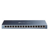TP-Link TL-SG116P 16-Port Gigabit Desktop Switch with 16-Port PoE+, 802.3at/af, 120 W PoE Power, Des