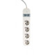 Gembird Smart power strip with USB charger, 4 sockets, white