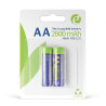 Gembird Ni-MH rechargeable AA batteries, 2600mAh, 2pcs blister pack