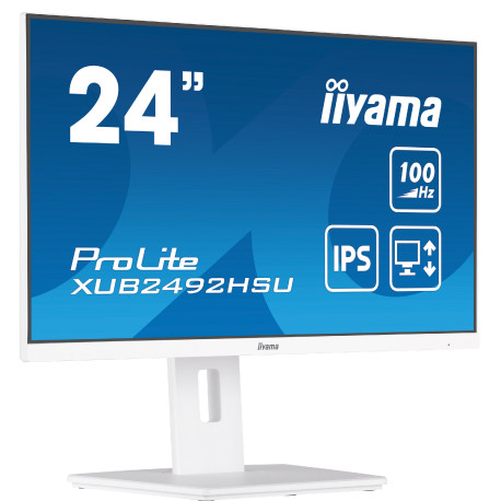 IIYAMA Monitor LED XUB2492HSU-W6 WHITE 23.8" IPS 1920 x 1080 @100Hz 16:9 250 cd/m² 1300:1 0.4ms HDMI
