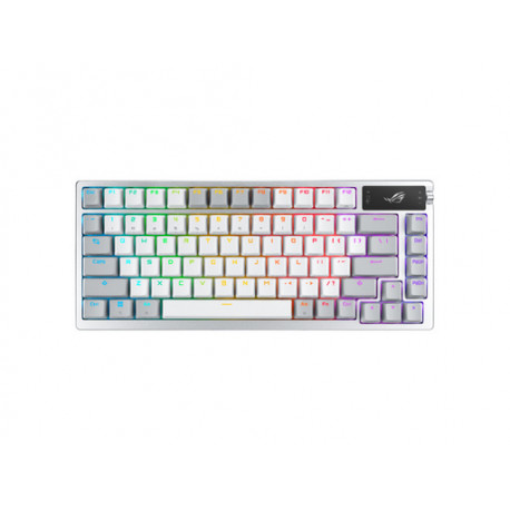 Tipkovnica ASUS ROG Azoth Wireless, ROG NX Red, PBT, OLED, RGB, USB, US, bela