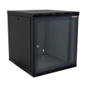 Canovate 19" 12U 540x550x588 ECO zidni ormar s bočnim pločama koje se mogu otvoriti izvana, crni (WEO-9-12F5F)