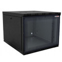 Canovate 19" 9U 540x550x455 ECO zidni ormar s bočnim pločama koje se mogu otvoriti izvana, crni (WEO-9-09F5F)