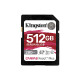 Kingston 512GB SDXC Canvas React Plus UHS-II  280R/150W U3 V60 for Full HD/4K