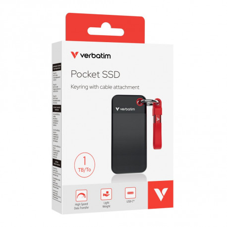 SSD Pocket Verbatim 32192 1TB 3.2 Gen 2, USB-C, crno/crveni