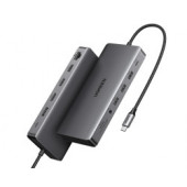 UGREEN 13-portni USB-C HUB 1xDP 4K60, 2xHDMI 4K60, 1xUSB-C PD 100W, 1xUSB-C, 4x USB-A, RJ45, 3.5mm, čitač kartica SD/TF