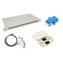 NFO Patch Panel 1U 19" Closed - Singlemode 24x LC UPC Duplex Adapter Pigtail kazeta SET