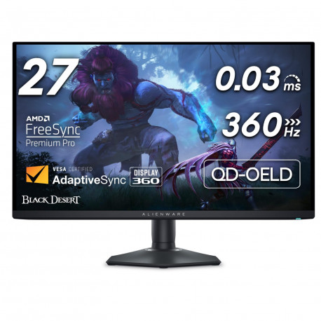 Monitor Alienware AW2725DF 27", 2560x1440, QHD, 360Hz, Anti-reflective, 16:9, 1000:1, 400 cd/m2, AMD