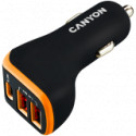 CANYON car charger C-08 PD 18W USB-C 2USB-A Black Orange