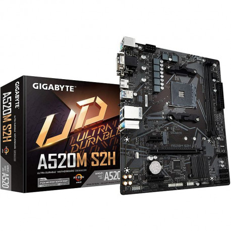 GIGABYTE MB AM4 A520 2 x DDR4 PCIe 3.0 1 x M.2 4 x SATA 1 x D-Sub port 1 x DVI-D port 1 x HDMI port