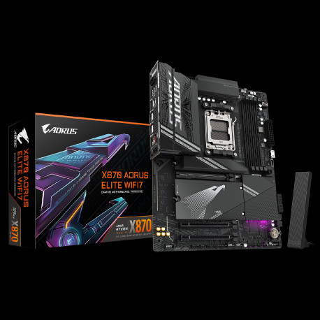 GIGABYTE Mainboard Desktop X870 AORUS ELITE WIFI7 (X870 AM5, 4xDDR5, 2.5GbE LAN, Wi-Fi 7) ATX