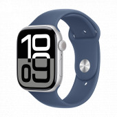 Watch Apple Watch Series 10 GPS 46mm Silver Aluminium Case with Sport Band M/L - Denim
