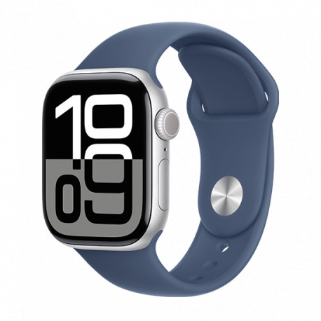 Watch Apple Watch Series 10 GPS 42mm Silver Aluminium Case with Sport Band M/L - Denim
