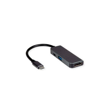 Roline VALUE adapter USB-C - HDMI, M/F, 1x USB 3.2 Gen 1 A, 1x Type C (Power Delivery)