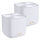 ASUS ZenWiFi XD4 Plus AX1800 2 Pack Dvofrekvencijski (2,4 GHz / 5 GHz) Wi-Fi 6 (802.11ax) Bijelo Unutarnji