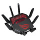 ASUS ROG Rapture GT-BE19000 bežični usmjerivač Multi-Gigabit Ethernet Tri pojasa (2,4 GHz / 5 GHz / 6 GHz) Crno, Crveno