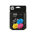 HP 308 Black/Tri-Color Ink Cart Combo 2P