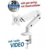 Transmedia full-motion Desk Bracket for LCD monitor 13“ - 27“, white