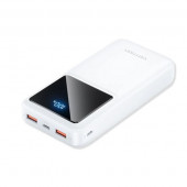Vention 20000mAh Power Bank (Micro-USB USB-C USB-A USB-A) 22.5W, White, LED Display