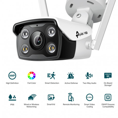 TP-Link VIGI 4MP Outdoor Full-Color Wi-Fi Bullet Network Camera (4mm)
