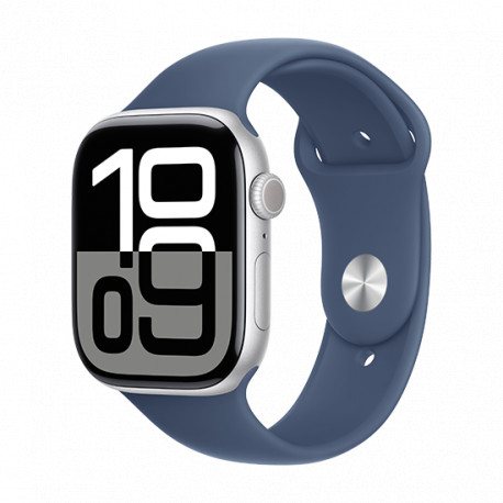 Watch Apple Watch Series 10 GPS 46mm Silver Aluminium Case with Sport Band M/L - Denim