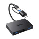 UGREEN 4-portni USB-C/A HUB 2xUSB-A, 1xSD, 1xTF, sivi