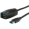 Roline USB3.0 aktivni produžni kabel sa ponavljačem, 5.0m, crni