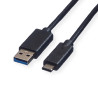 Roline USB3.1 kabel TIP A-C M/M, 0.5m, crni