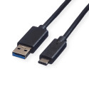 Roline USB3.2 kabel TIP A-C M/M, 1.0m, crni