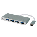 Roline Hub 4-porta USB3.0 + USB-C (PD), USB-C kabel, 0.1m