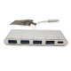 Roline Hub 4-porta USB3.0 + USB-C (PD), USB-C kabel, 0.1m
