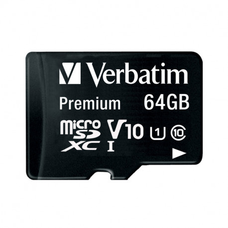 Verbatim memorijska kartica Premium Micro SDXC Secure Digital 64GB Class 10 + adapter