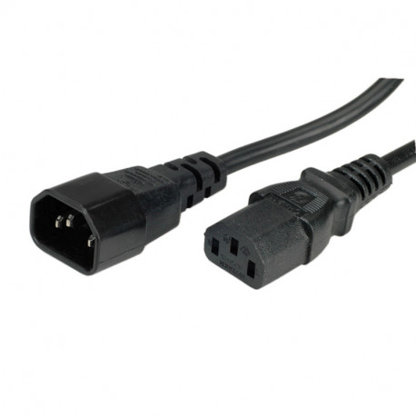 Roline VALUE naponski kabel PC-Monitor, IEC320 C14-C13 10A, M/F, 1.8m, crni