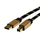 Roline GOLD USB2.0 kabel TIP A/B M/M, 1.8m, crno/zlatni