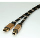 Roline GOLD USB2.0 kabel TIP A/B M/M, 1.8m, crno/zlatni