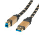 Roline GOLD USB3.0 kabel TIP A/B M/M, 3.0m, crno/zlatni