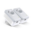 TP-Link AV600 Powerline mrežni adapter, 600Mbps, 1× mrežni ulaz, dodatna strujna utičnica, HomePlug AV (duplo pakiranje)