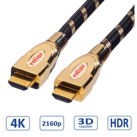 Roline GOLD HDMI Ultra HD kabel sa mrežom, M/M, 2.0m