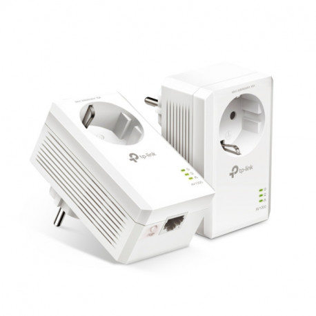 TP-Link AV1000 Powerline Gigabit mrežni adapter, 1000Mbps, dodatna strujna utičnica, HomePlug AV2 (duplo pakiranje)