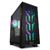 Sharkoon ELITE SHARK CA300T Tower E-ATX kućište bez napajanja, prozirne bočne stranice, prednji/stražnji RGB ventilatori