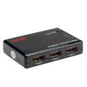 Roline HDMI trosmjerni preklopnik + daljinski upravljač, 4K (3 ulaza/1 izlaz)