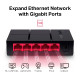 Mercusys 5-port Gigabit mini Desktop preklopnik (Switch), 5×10/100/1000M RJ45 ports, plastično kućište