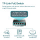 TP-Link 5-port Gigabit PoE Easy Smart preklopnik (Switch), 5×10/100/1000M RJ45, 4×PoE+, metalno kućište, 13" (65W)