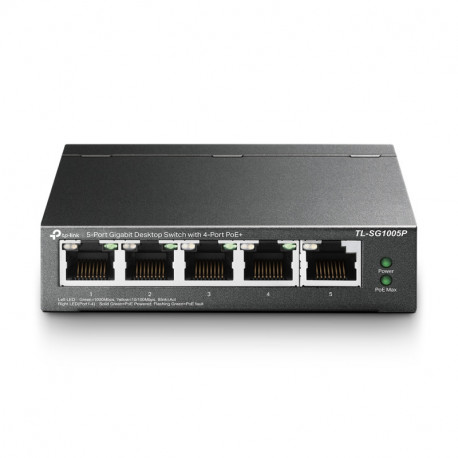 TP-Link 5-port Gigabit PoE preklopnik (Switch), 5×10/100/1000M RJ45 ports, 4×PoE ports, metalno kućište (56W)