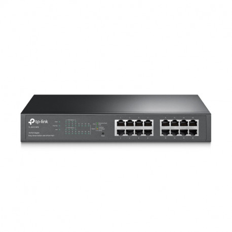 TP-Link 16-port Gigabit Easy Smart Desktop/Rackmount PoE+ preklopnik (Switch), 16×10/100/1000M RJ45 ports, 8×PoE+ ports,