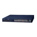 PLANET Gigabit preklopnik (Switch) 24-port IPv4 upravljiv 802.3at PoE + 2-port 100/1000X SFP (300W)
