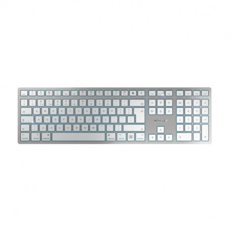 Cherry KW 9100 Slim bežična tipkovnica za MAC, Srebrno/Bijela