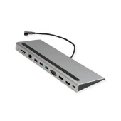 Roline USB-C Multiport Docking Station, 4K HDMI/DP, VGA, 2× USB3.2, 1× USB2.0, 1× SD/Micro SD čitač kartica, 1× USB-C PD