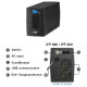 Fortron Source UPS iFP 600VA/360W, Line-interactive, 2×Schuko, RJ11, USB, 1×7Ah, 5min. autonomija
