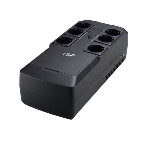Fortron Source UPS NanoFit 600VA/300W, Offline, 2×USB, 6×Schuko, 1×4.5Ah, 7min autonomija@50%